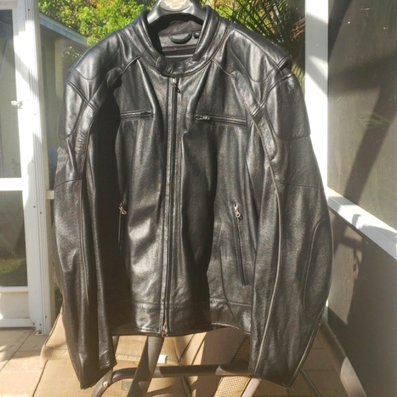 🏍Harley-Davidson Black Leather Motorcycle Willie G Reflective Jacket MINT (4XL) - Picture 3 of 13